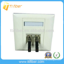 Two Port ST Bevel Fiber Optic Faceplate/ Wall Plate